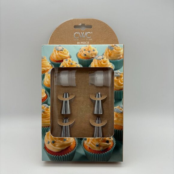 CWC Cook With Color Cake Decorating Set, Piping Tips Disposable Bags Couplers - Picture 1 of 3